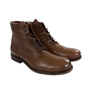 Frye Tyler Flex Lace Up Boots Mens Size 12 D Plain Toe Cognac Leather NEW